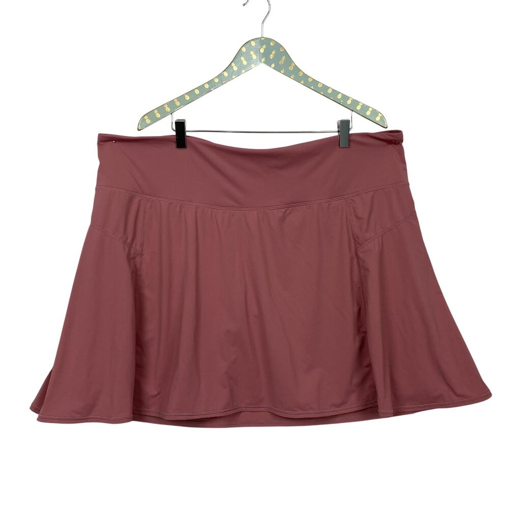 Calypsa Active Swim Skort Womens 4X Mauve Pink Built-in Shorts Skirt Tennis Prep